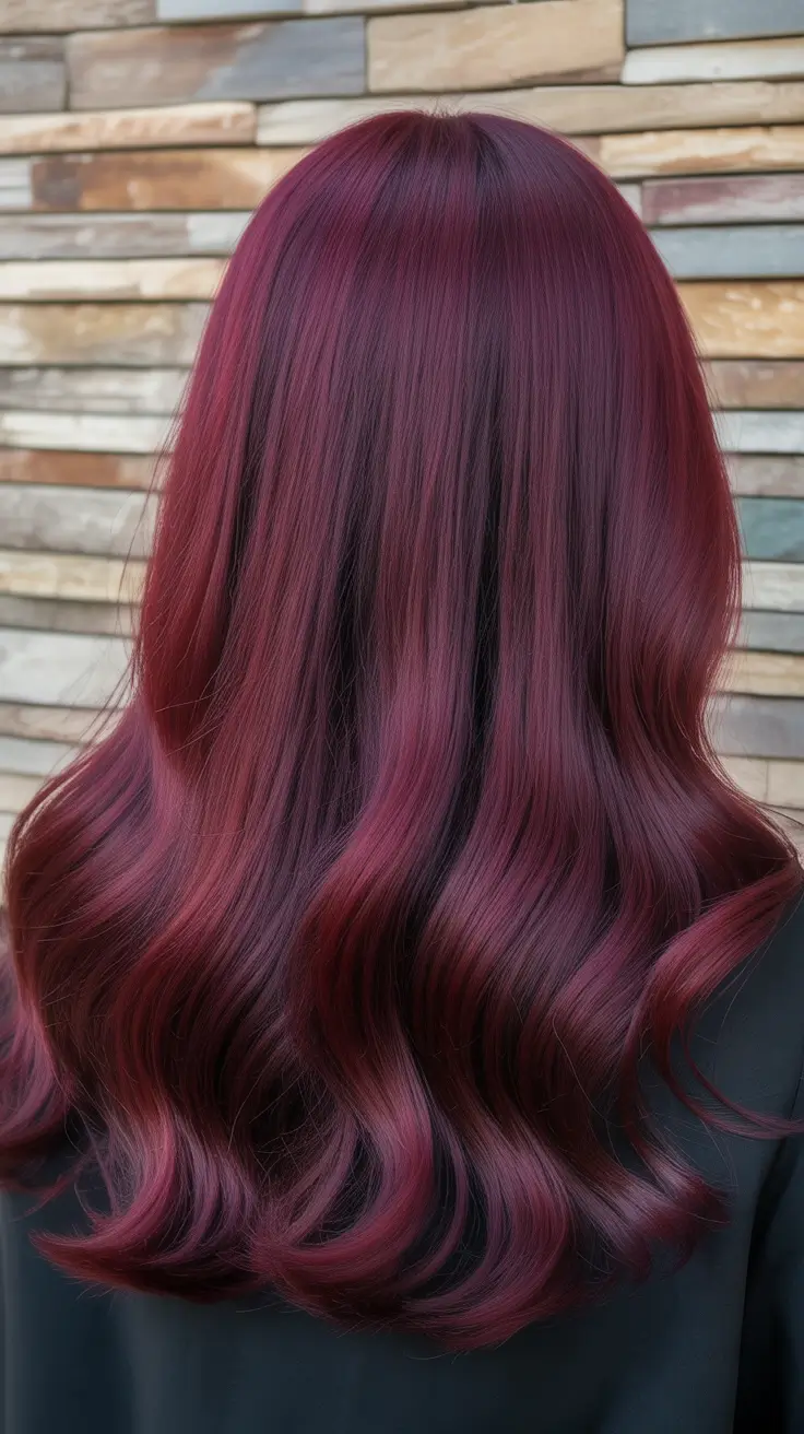 Hair Color Trends Winter 2025-2026 Burgundy Brunette