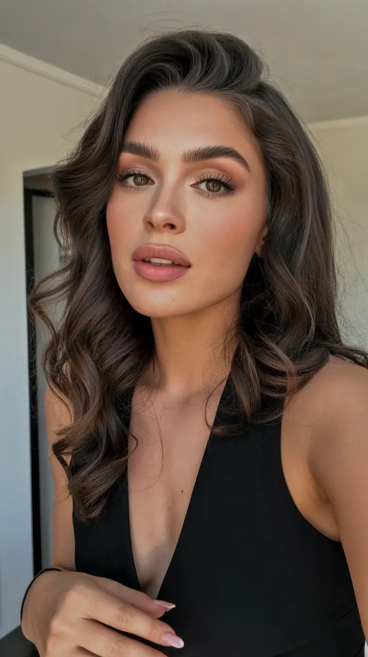 Hair Color Trends Winter 2025-2026 Brunette Hollywood Waves