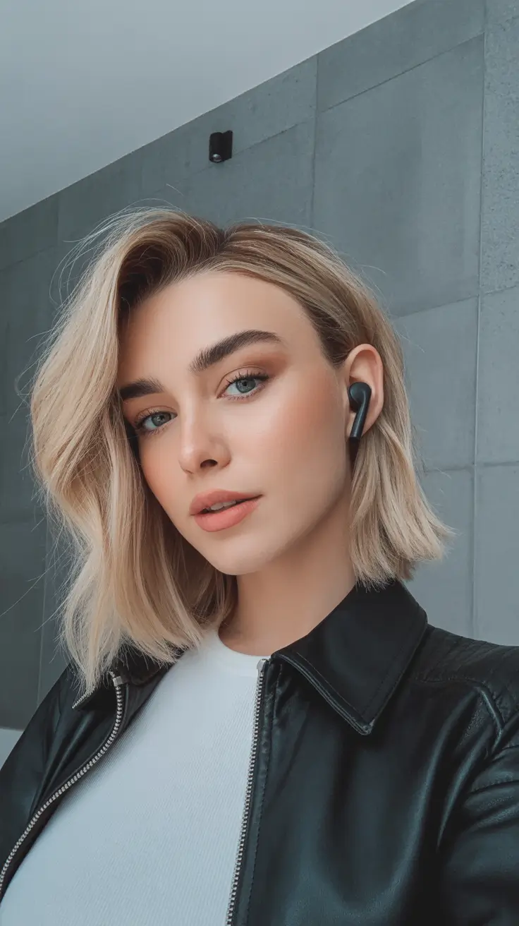 soft winter color palette hair Short Chic Blonde Bob