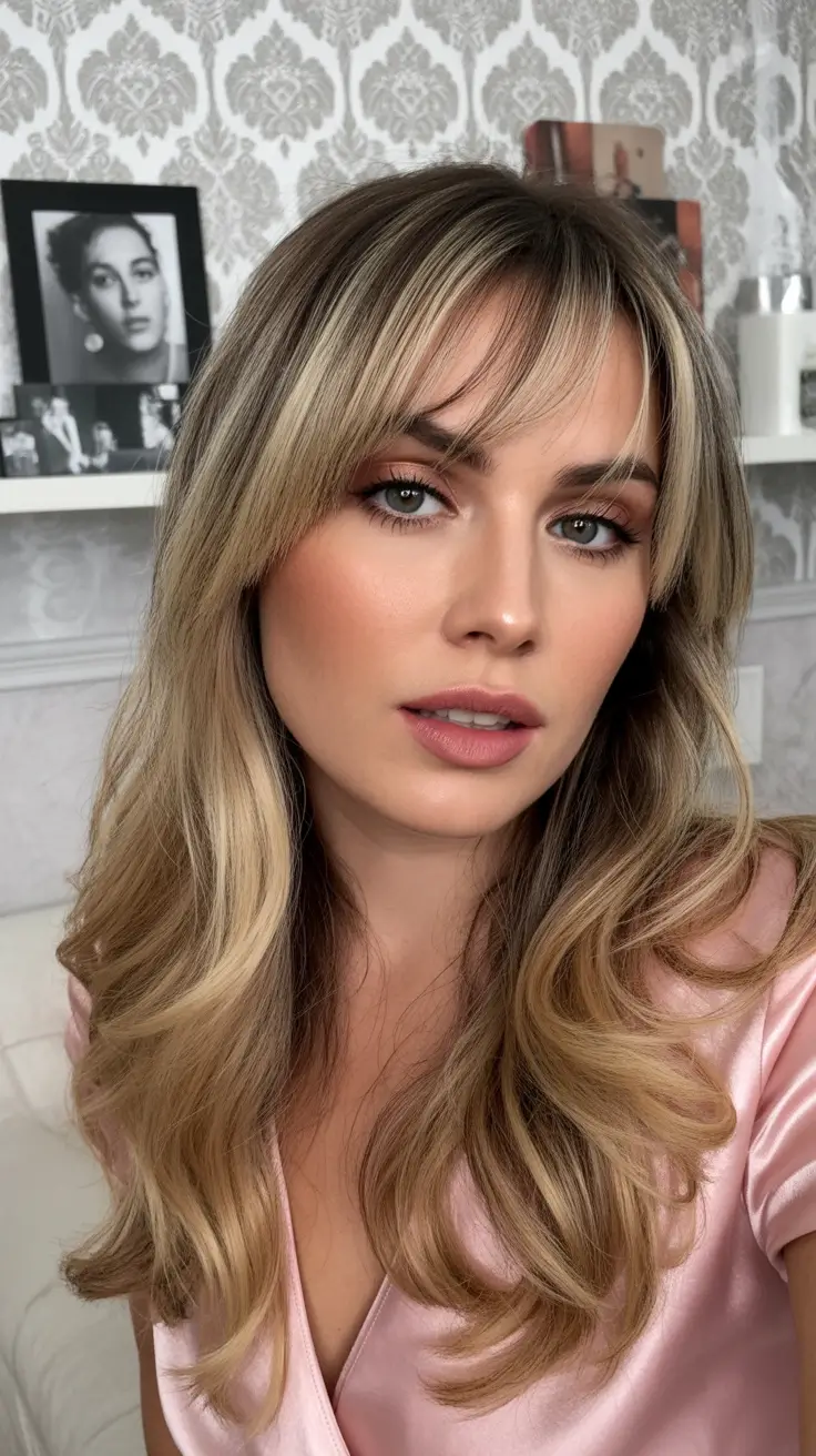 short-winter-haircuts-2025-2026-Soft-Curtain-Bangs-with-Golden-Blonde-Layers