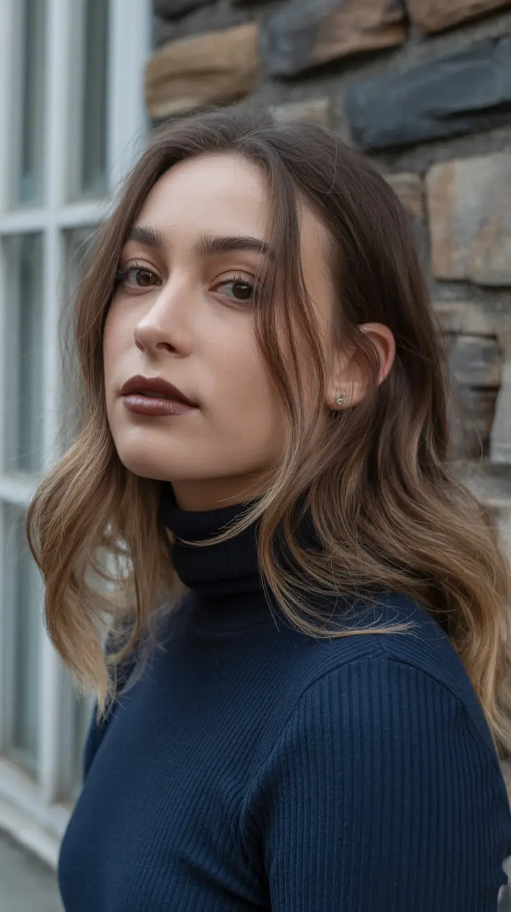 short-winter-haircuts-2025-2026-Soft-Waves-with-Middle-Part-and-Warm-Brunette-Blend