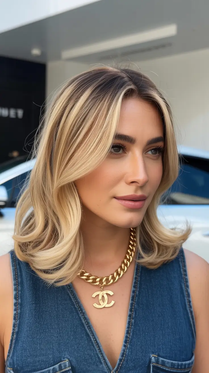 Medium Winter Haircuts 2025-2026 Glossy Blonde Layers with Movement
