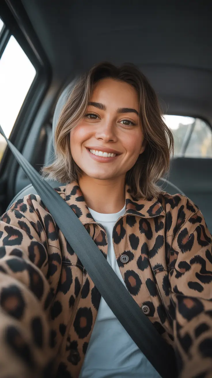 Medium Winter Haircuts 2025-2026 Relaxed Brunette Bob with Natural Texture