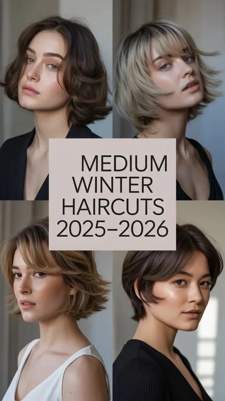 Medium Winter Haircuts 2025–2026: Stylish Shoulder Length Trends for Round Faces