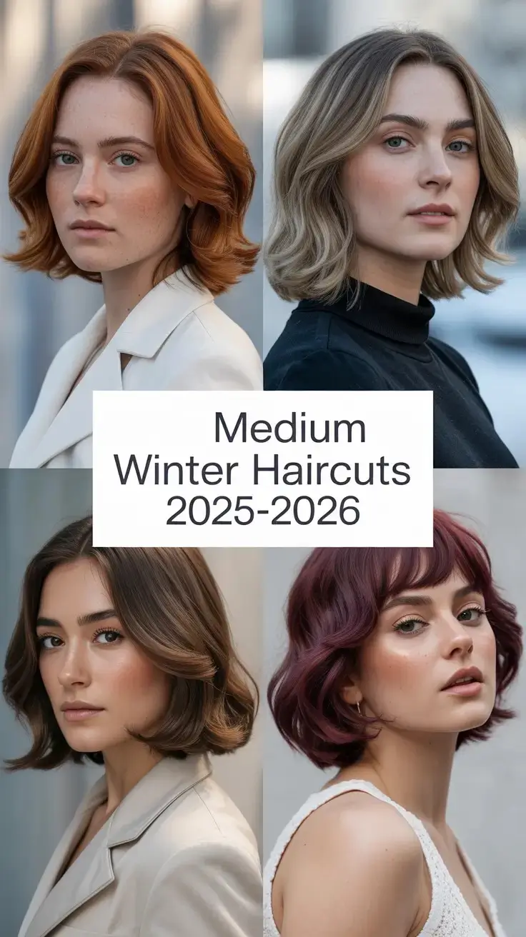 Medium Winter Haircuts 2025–2026: Stylish Shoulder Length Trends for Round Faces