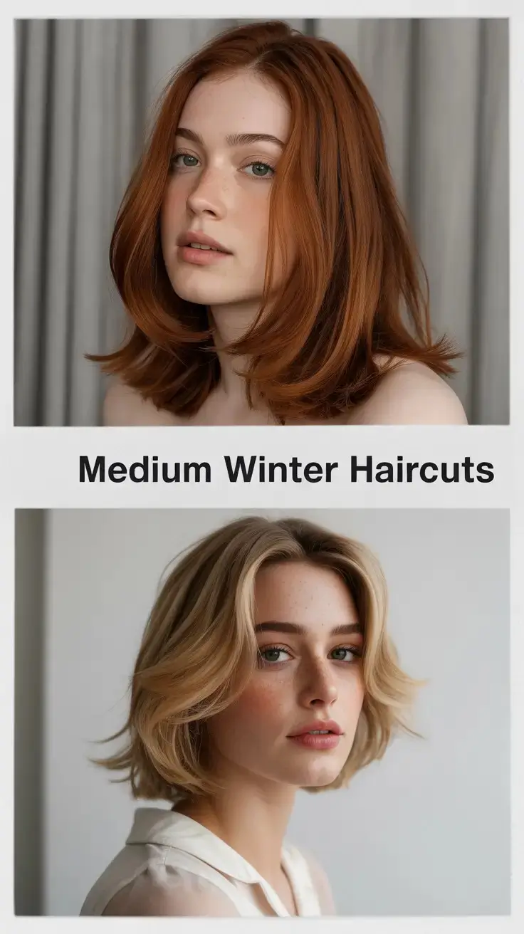 Medium Winter Haircuts 2025–2026: Stylish Shoulder Length Trends for Round Faces