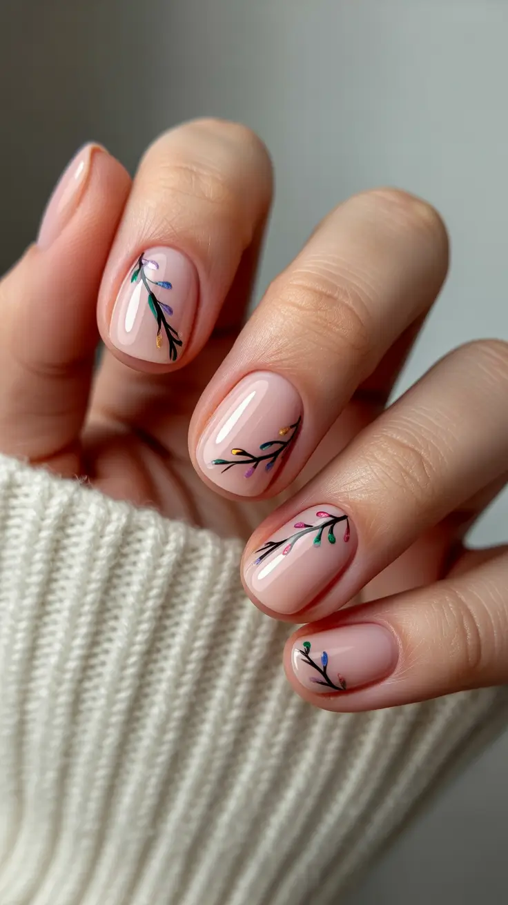 simple winter acrylic nails short Fairy Lights Minimalism