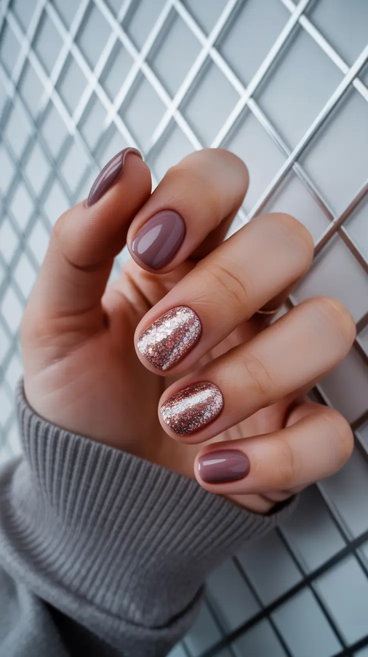 winter acrylic nails short Rosy Glow Chic