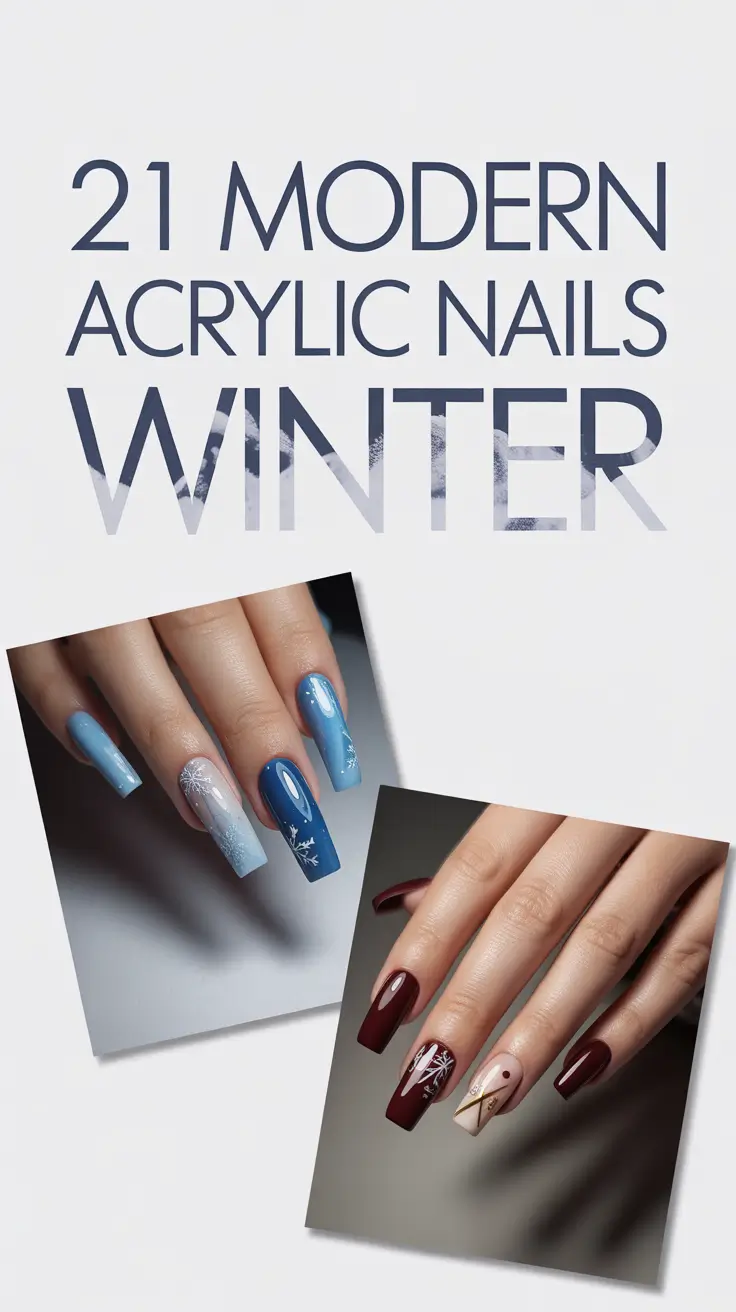 Modern Acrylic Nails Winter 2025–2026: Cute French Tips, Almond Shapes & Cozy Design Ideas