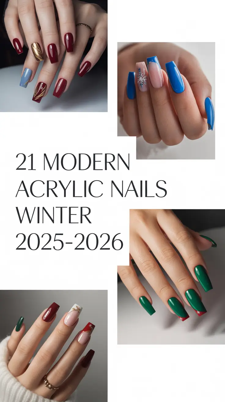 Modern Acrylic Nails Winter 2025–2026: Cute French Tips, Almond Shapes & Cozy Design Ideas