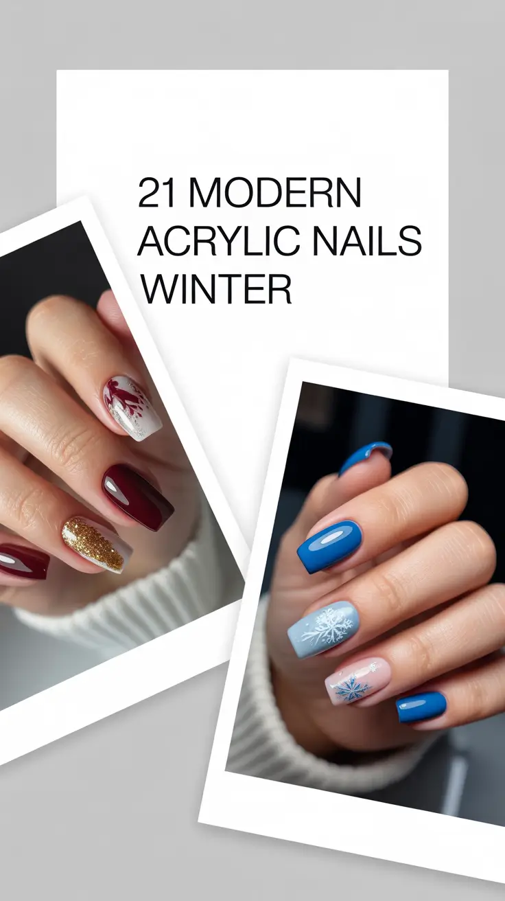 Modern Acrylic Nails Winter 2025–2026: Cute French Tips, Almond Shapes & Cozy Design Ideas