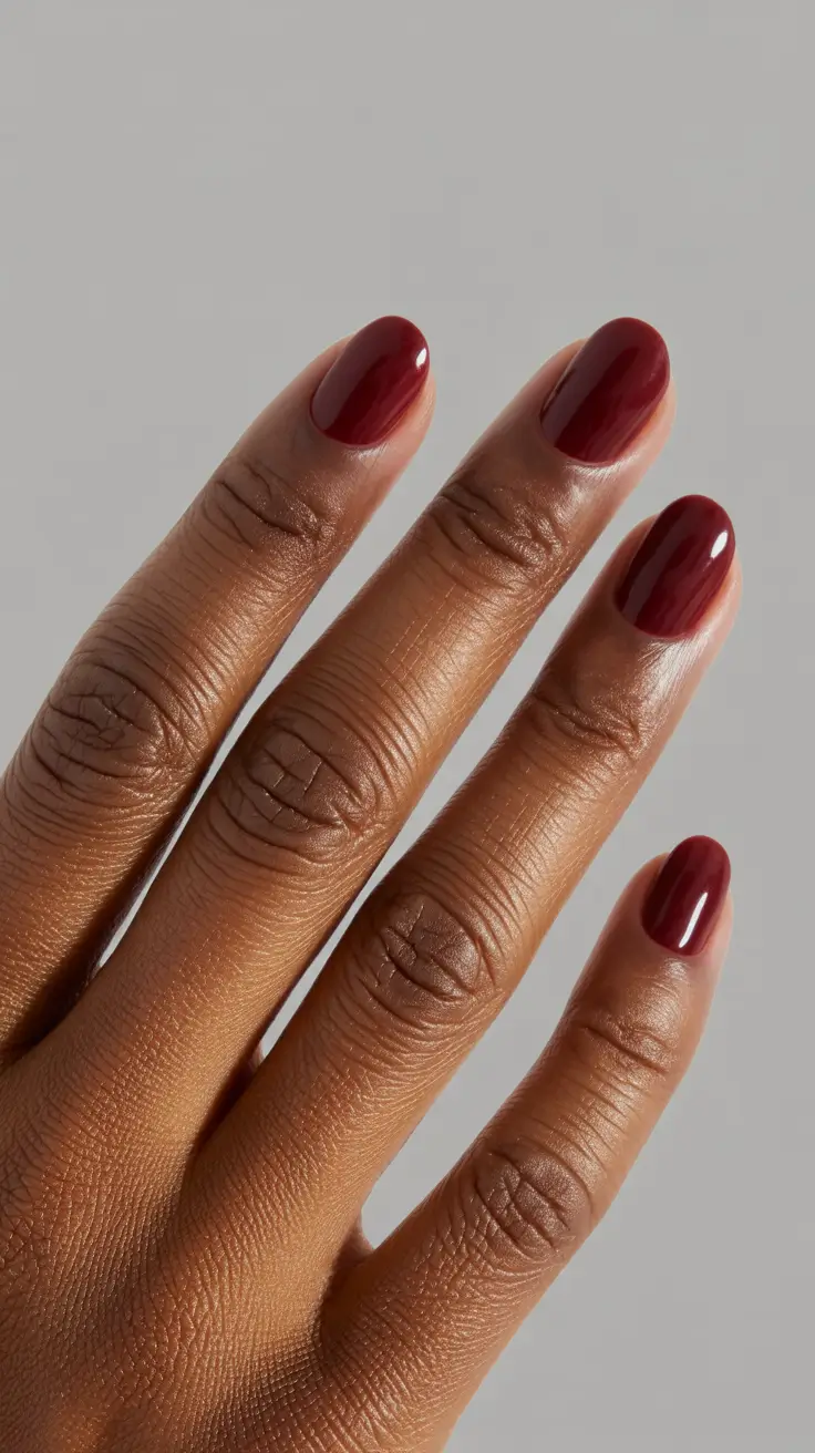 Modern Burgundy Nails Colors Winter 2025-2026 Minimal Burgundy Perfection