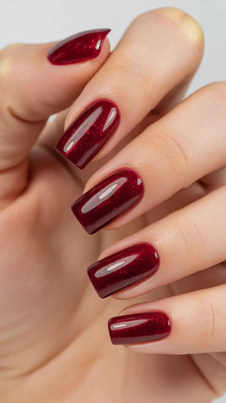 Modern Burgundy Nails Colors Winter 2025-2026 Garnet Reflections with Rich Depth