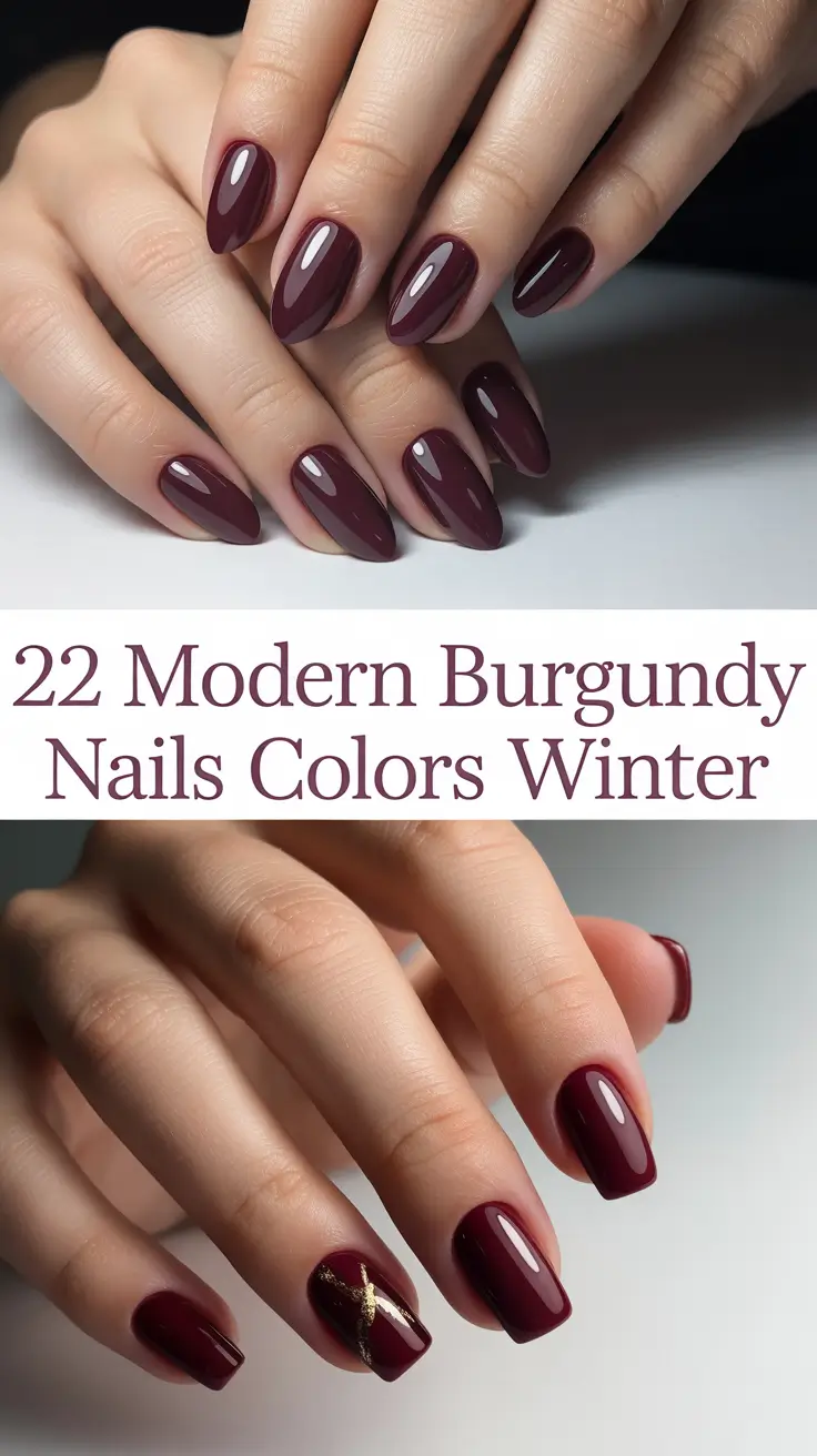 Modern Burgundy Nails Colors Winter 2025–2026: Dark Ideas for Elegant Winter Looks