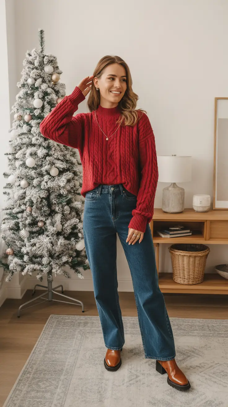 Modern Christmas Outfits 2025 Casual Ruby Comfort