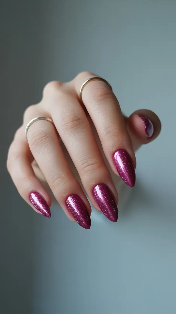 dark winter nails 2025 Metallic Plum Elegance