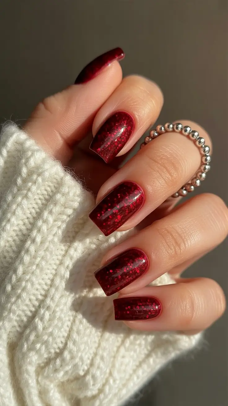 dark winter nails color Ruby Spark Illusion