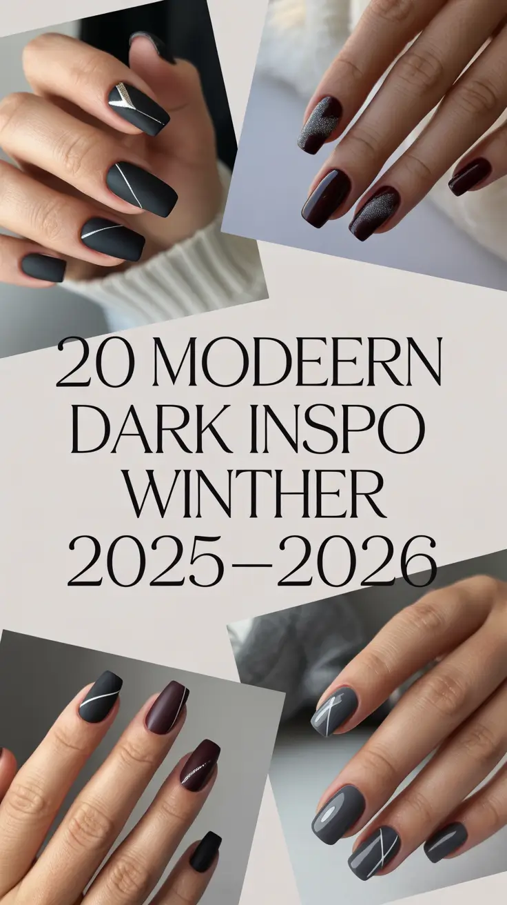 Modern Dark Nail Inspo Winter 2025–2026: Chic Colours, Bold Designs & Timeless Aesthetic