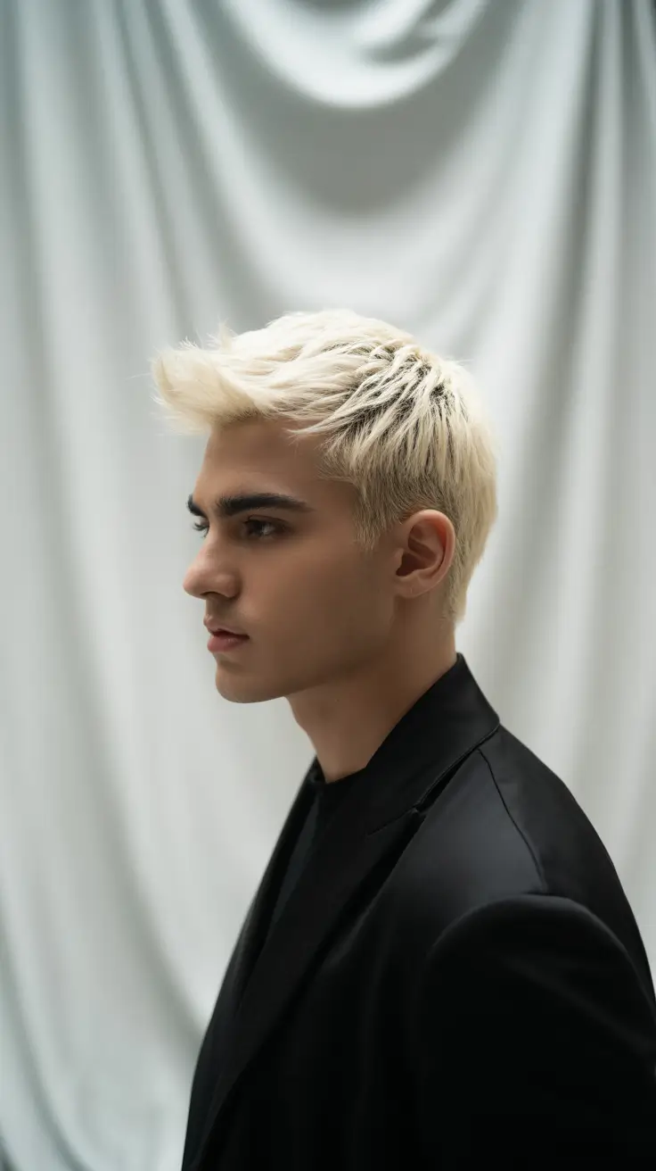 winter men's haircuts Frosted Platinum Energy