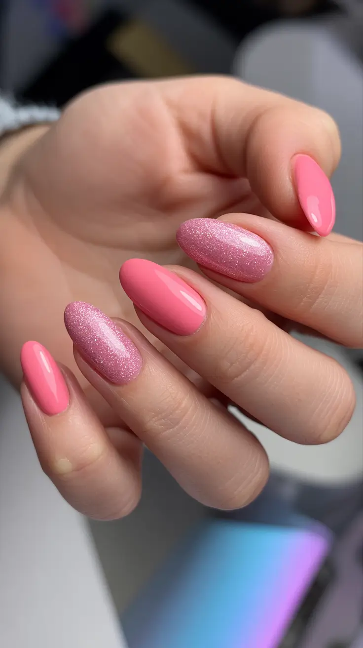 pink-winter-nails-glitter
