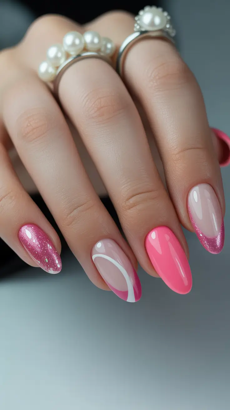 pink-winter-nails-almond-shape