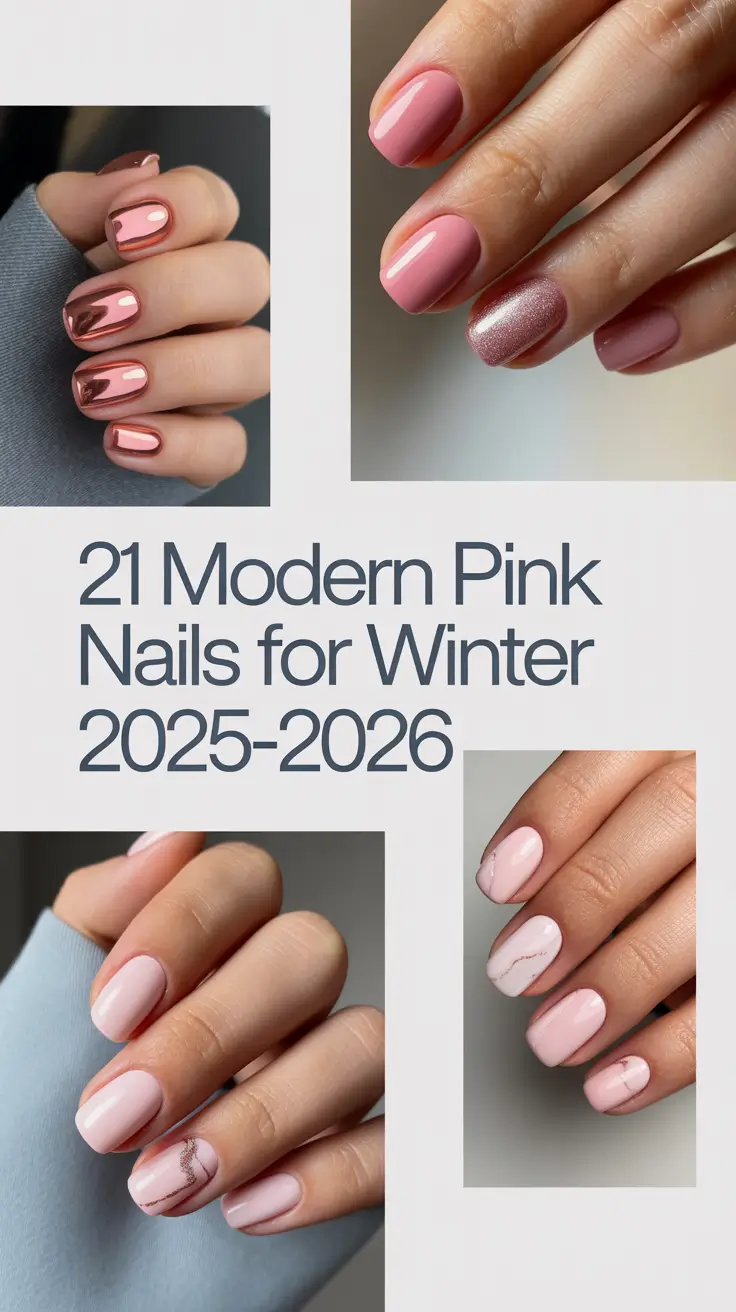 Modern Pink Nails for Winter 2025–2026: Soft, Glitter & Almond Shape Inspo for Cozy Aesthetic Looks