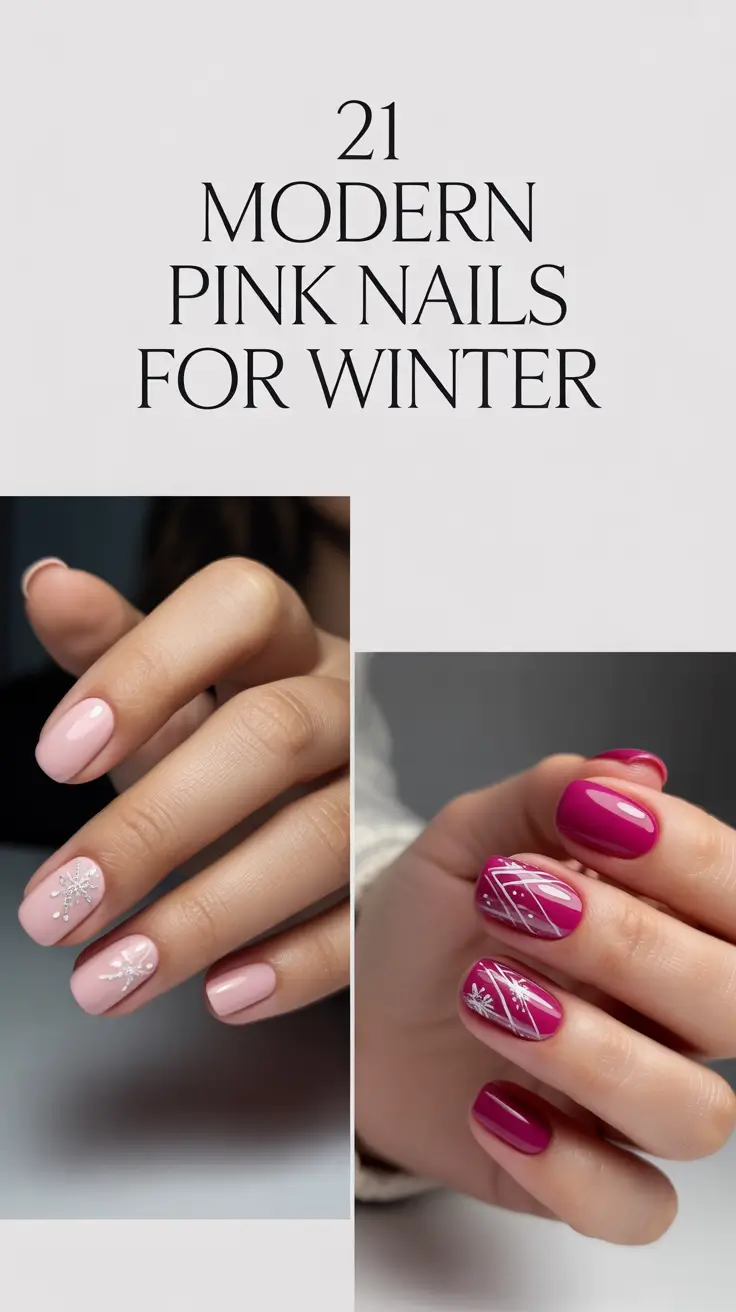 Modern Pink Nails for Winter 2025–2026: Soft, Glitter & Almond Shape Inspo for Cozy Aesthetic Looks