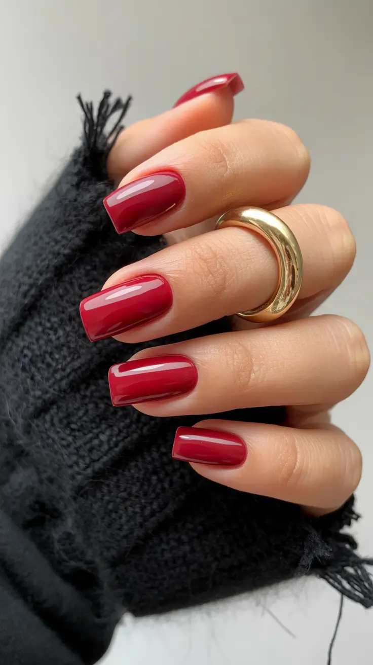 Modern Red Christmas Nails 2025 Classic Cranberry Shine