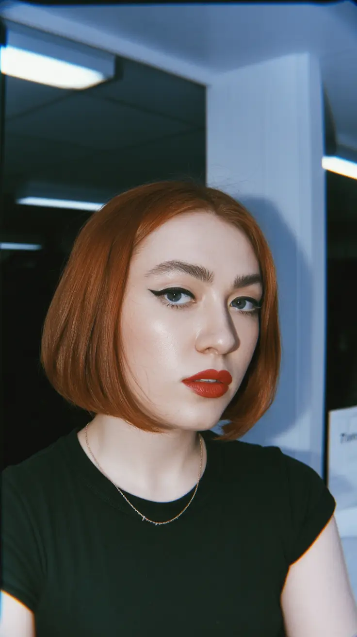 Modern Winter Bob Haircuts 2025-2026 Ginger Velvet Bob
