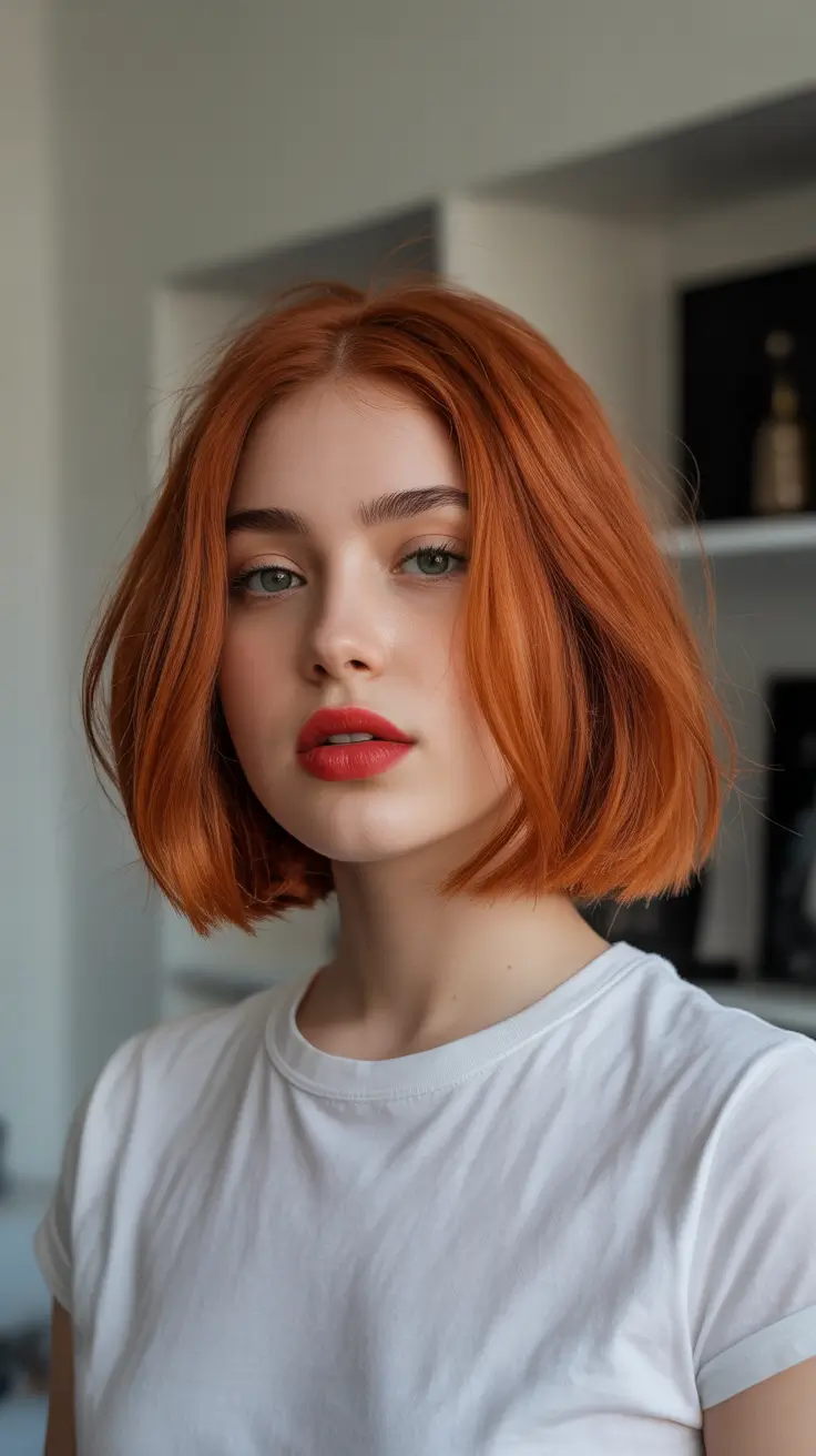 Modern Winter Bob Haircuts 2025-2026 Copper Ember Bob