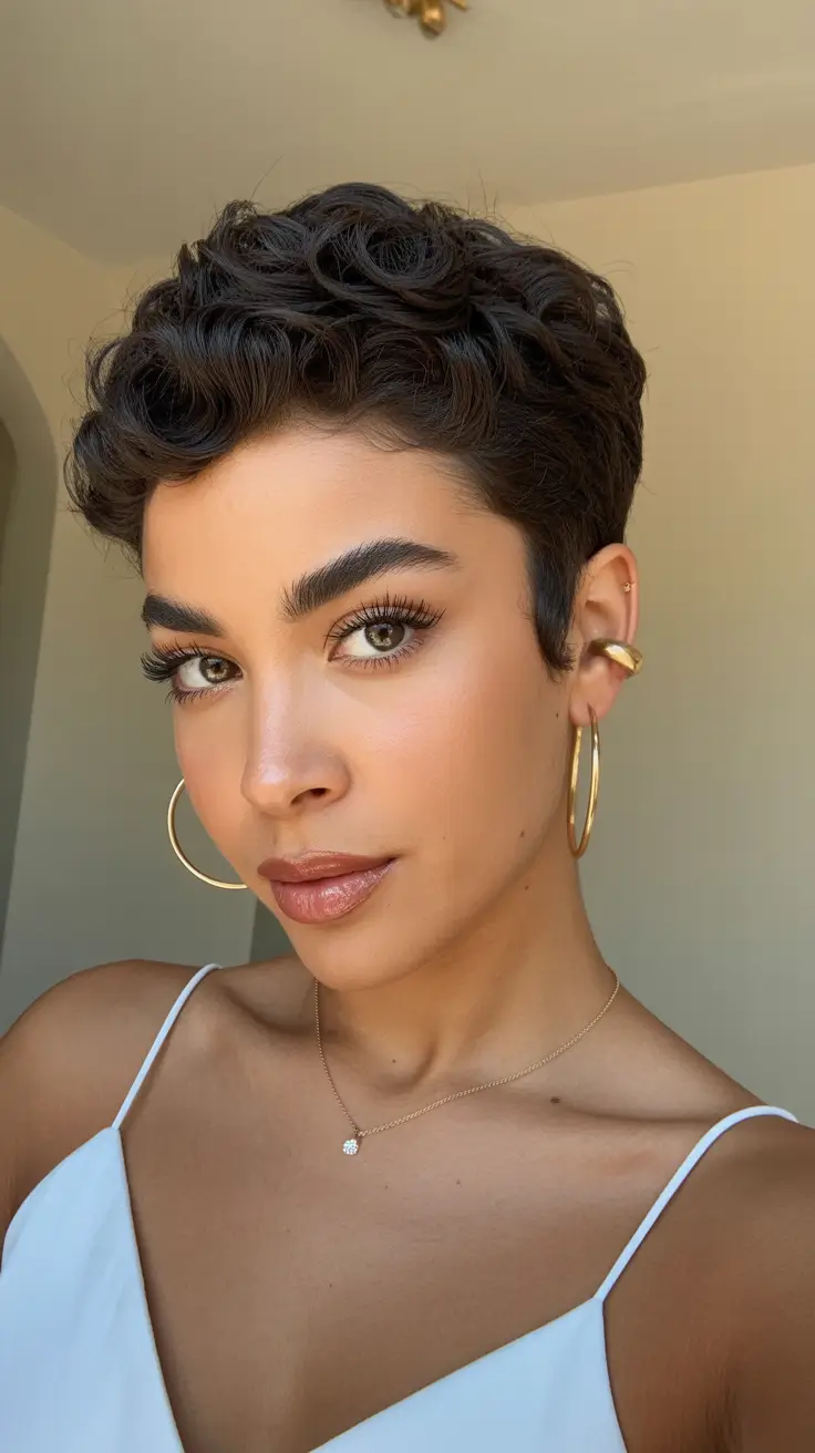 winter pixie haircut black women Golden Cocoa Pixie for Black Women