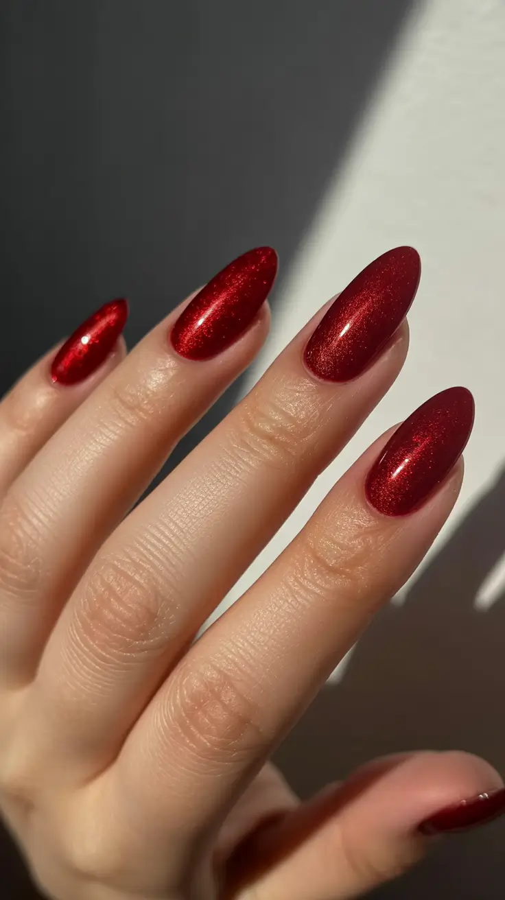 red winter nails ideas 2025-2026 Scarlet Stardust