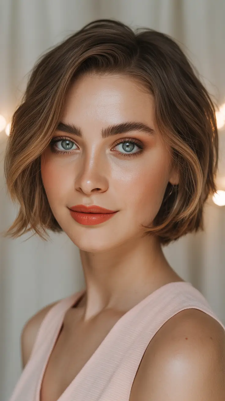 short winter haircuts 2025 - 2026 Chocolate Glow Bob