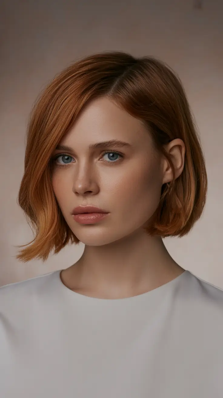 short winter haircuts 2025 - 2026 Rusty Copper Bob