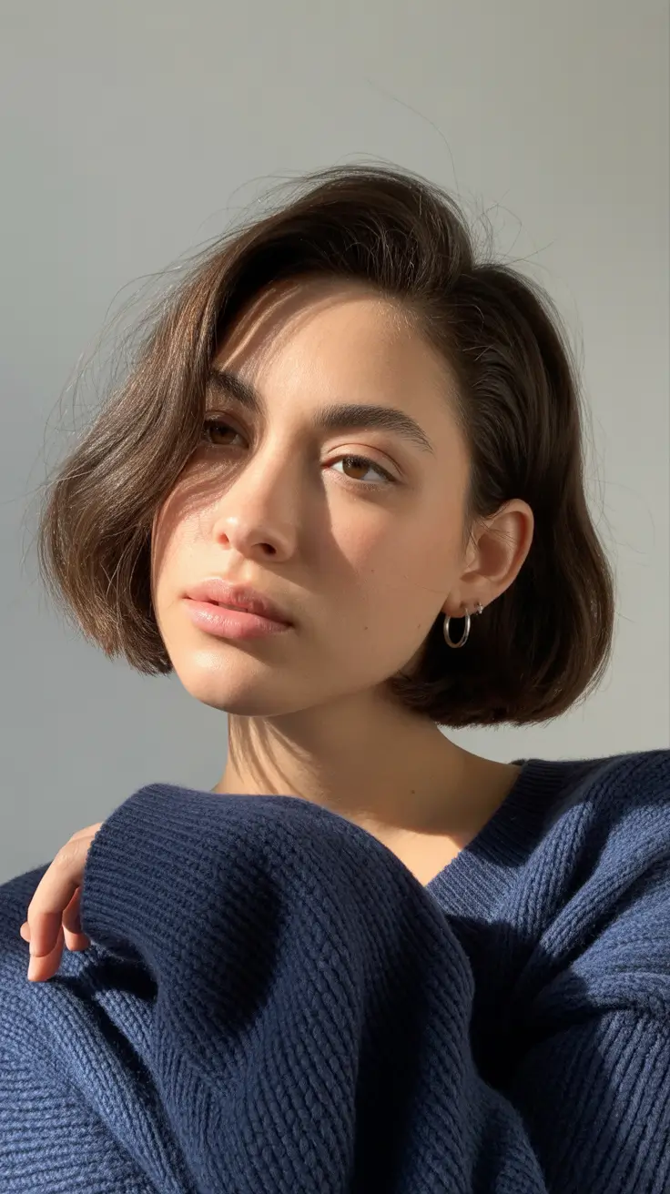 short winter haircuts 2025 - 2026 Soft Espresso Bob