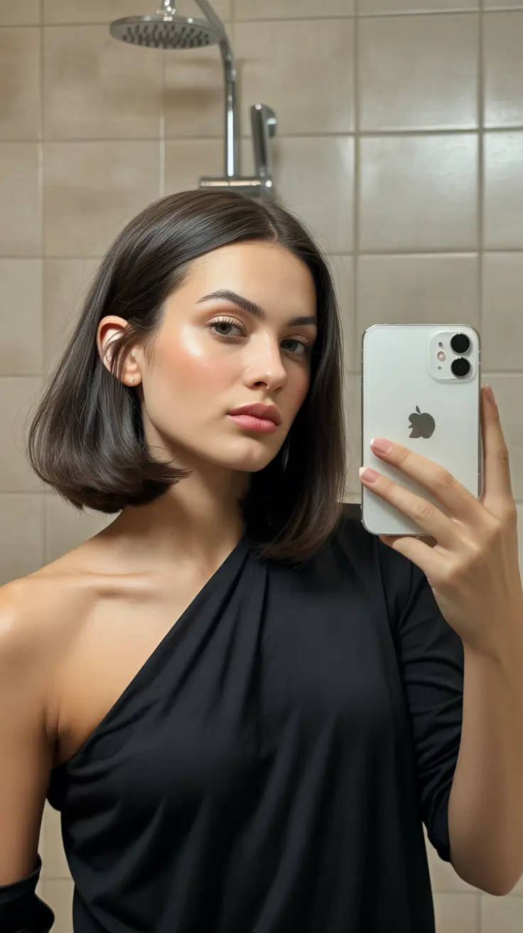 short winter haircuts 2025 - 2026 Mirror-Gloss Bob