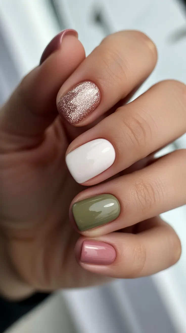 short winter nails ideas 2026 Muted Glam Harmony