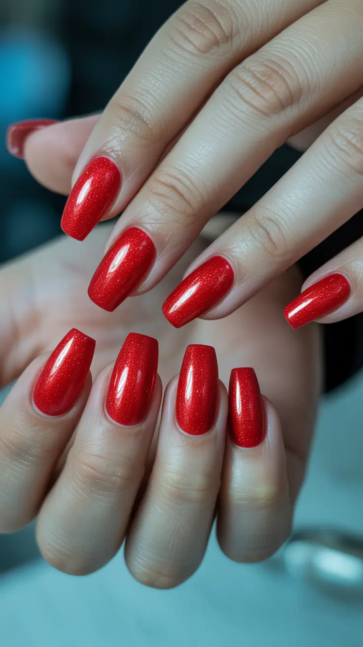 Trendy Classy Winter Nail Ideas 2025-2026 Crimson Winter Shine