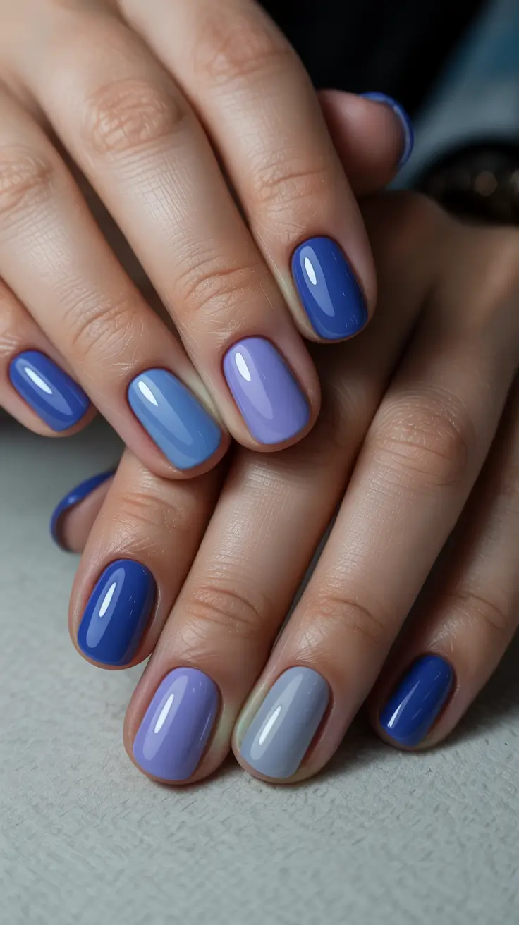 Trendy Classy Winter Nail Ideas 2025-2026 Frosted Indigo Duo