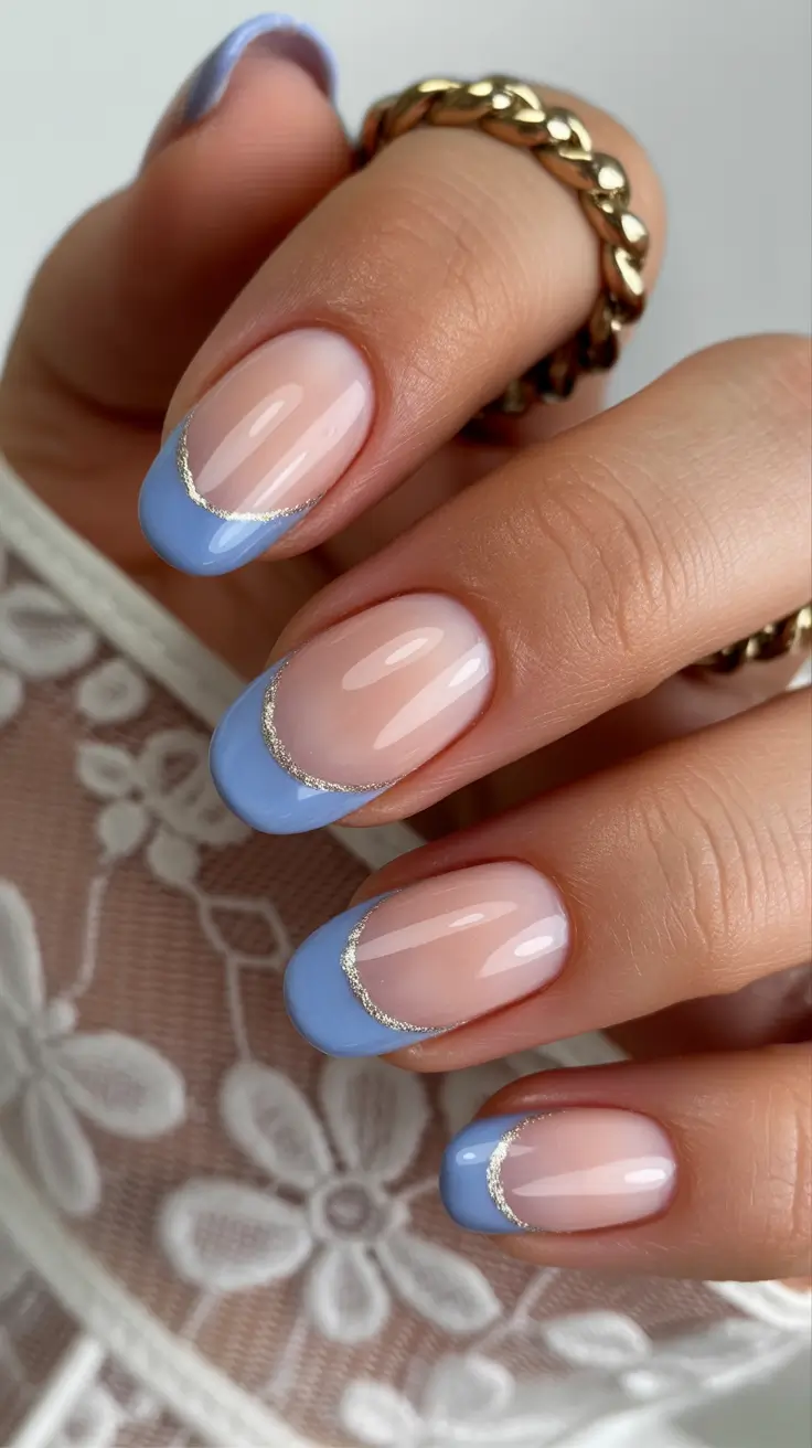 Trendy Classy Winter Nail Ideas 2025-2026 Frosty Blue French Tips