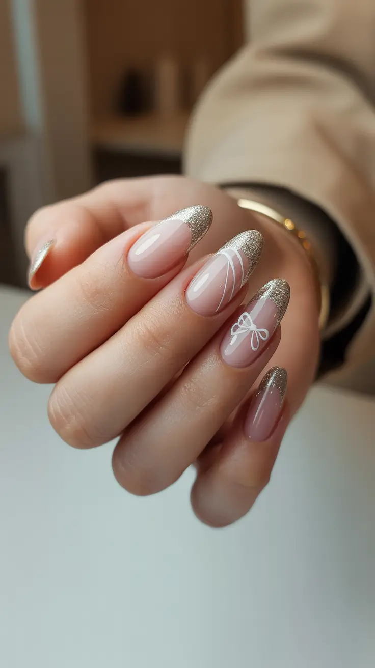 winter french tip nails classy 2025