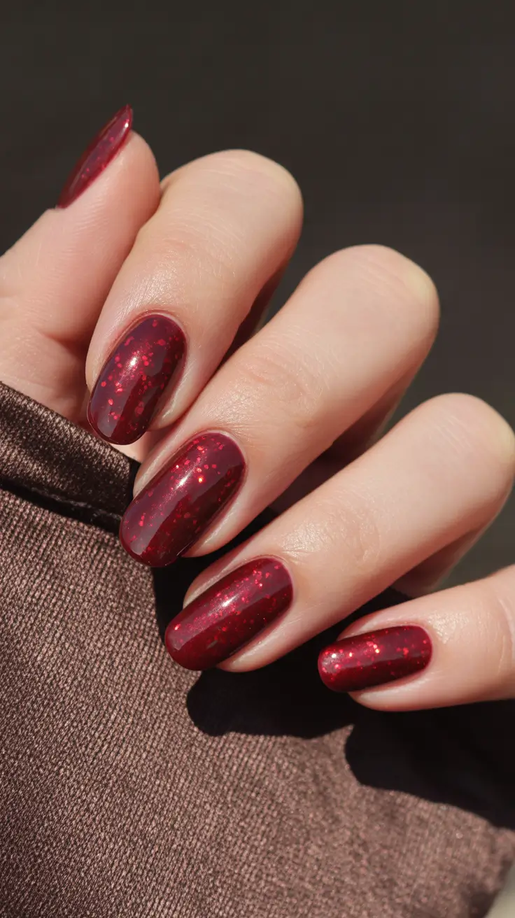 Trendy Winter Nail Colors 2025–2026 Ruby Frost Drama