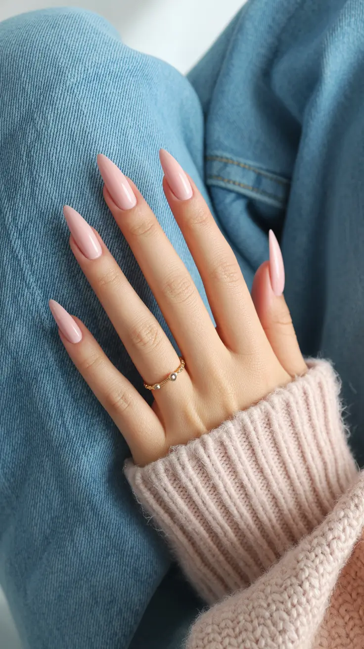 Trendy Winter Nail Colors 2025–2026 Soft Blush Simplicity