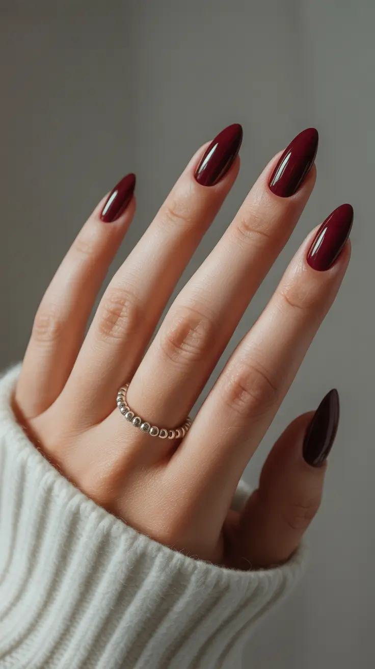 Trendy Winter Nail Colors 2025–2026 Classic Burgundy Warmth