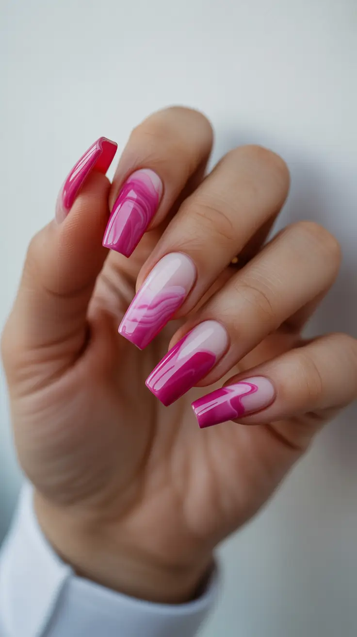 Trendy Winter Nail Designs & Colors 2025–2026 Rose Quartz Waves
