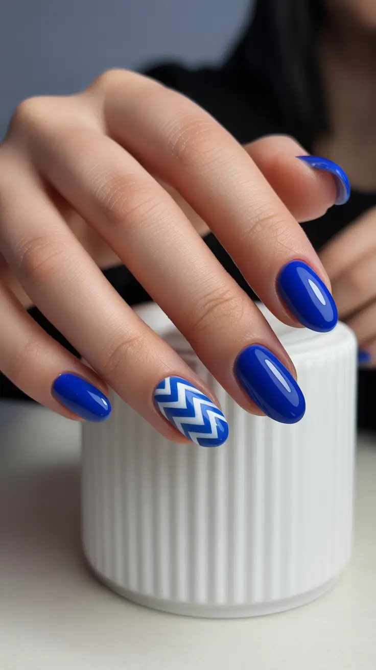 Trendy Winter Nail Designs & Colors 2025–2026 Electric Cobalt Pop