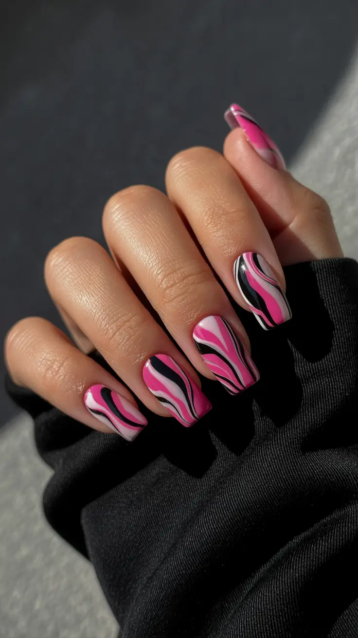 Trendy Winter Nail Designs & Colors 2025–2026 Retro Candy Waves
