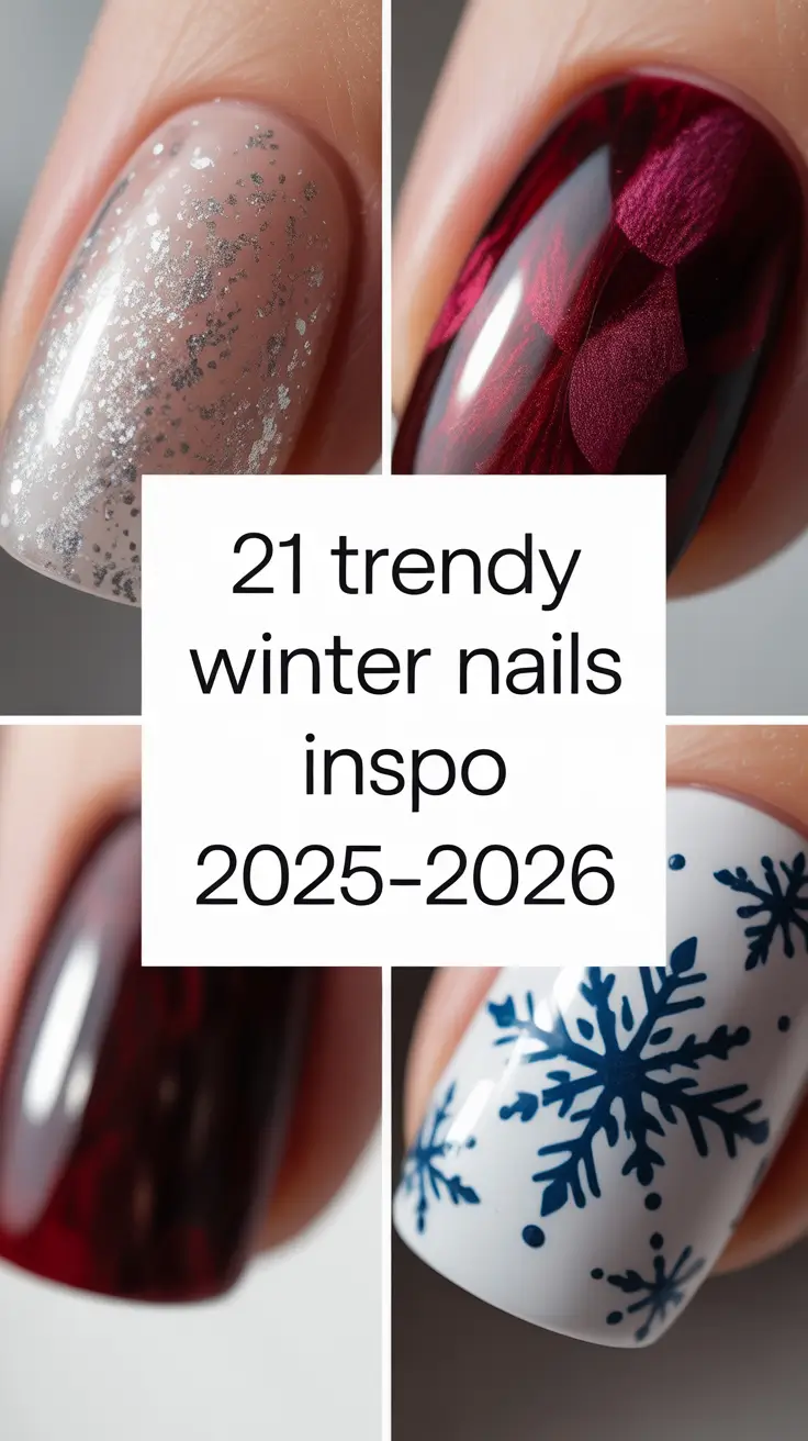 Trendy Winter Nails Inspo 2025–2026: Cute Blue, Red & White Designs for Every Style