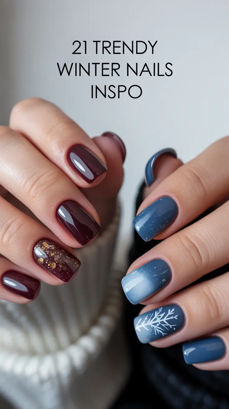 Trendy Winter Nails Inspo 2025–2026: Cute Blue, Red & White Designs for Every Style
