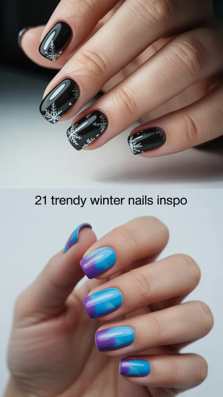 Trendy Winter Nails Inspo 2025–2026: Cute Blue, Red & White Designs for Every Style